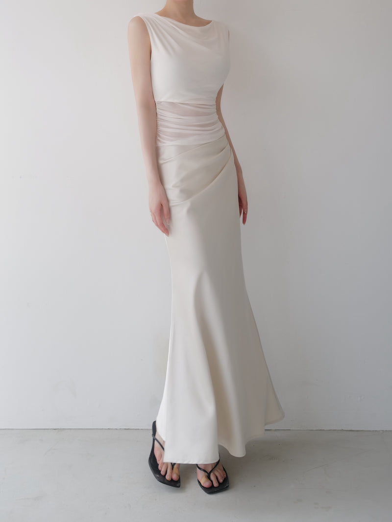 sheer nuance gathered dress