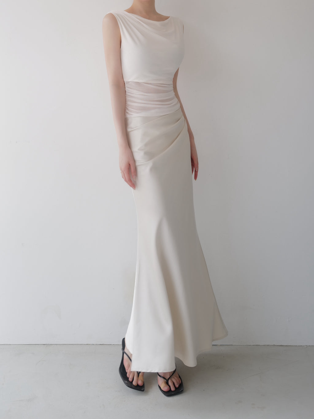 スカート celon sheer nuance gathered dress sheer nuance gathered dress – célon