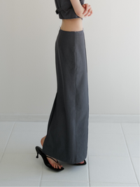 summer sale / raw hem slim long skirt
