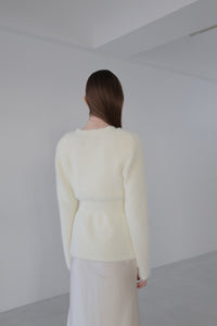 angora slim knit cardigan