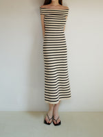 off shoulder stripe dress