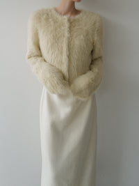 mink-like fur cardigan