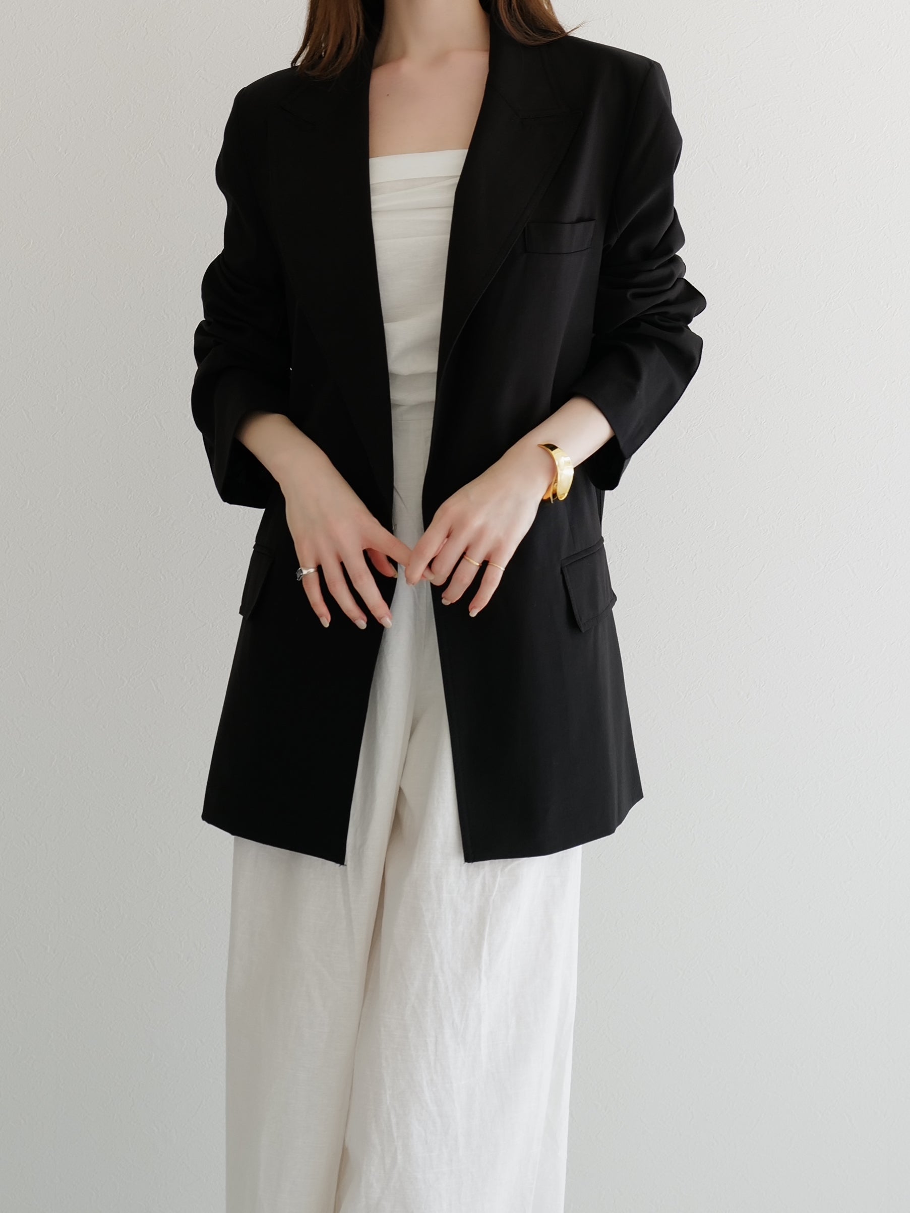 wool belted tailored jacket