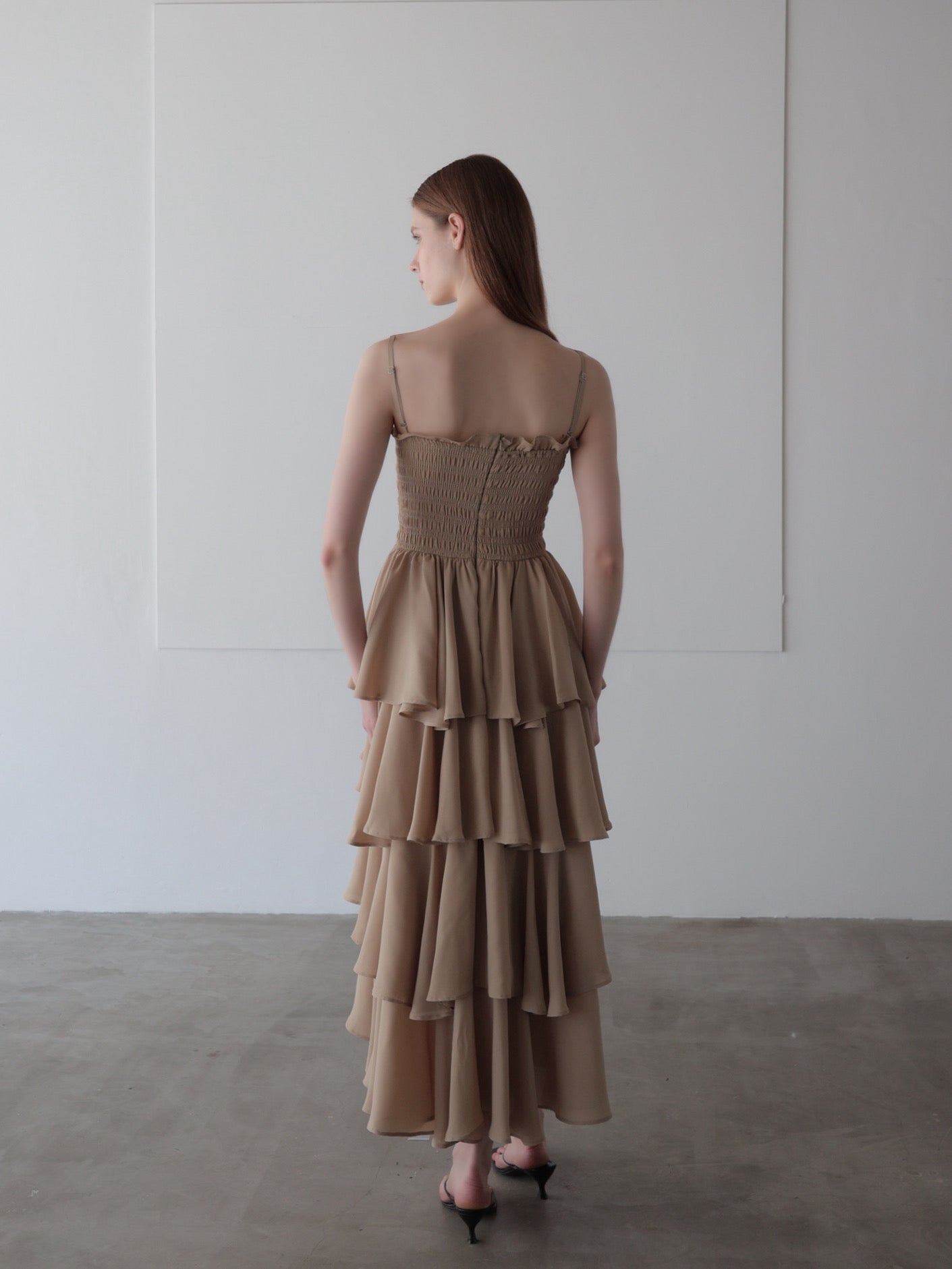 frill tiered maxi dress