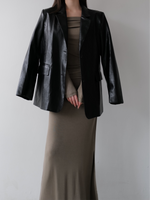 vegan leather single jacket