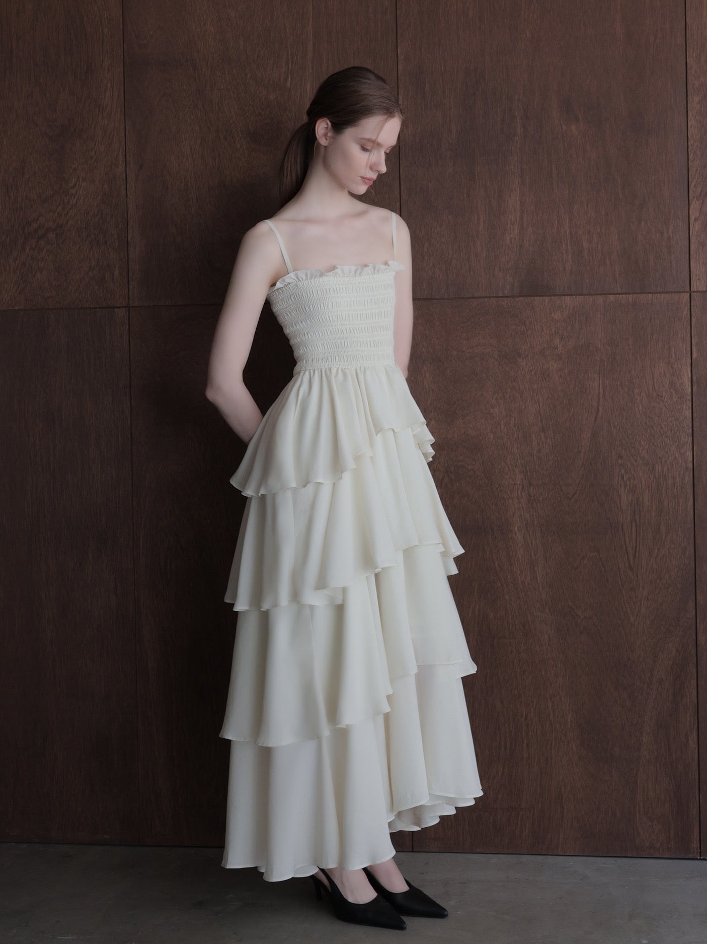 frill tiered maxi dress