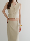 raw hem single vest