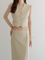raw hem single vest