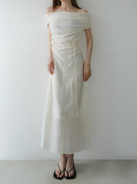 tencel drape off-shoulder dress
