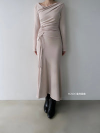 luxe shirring asymmetric dress