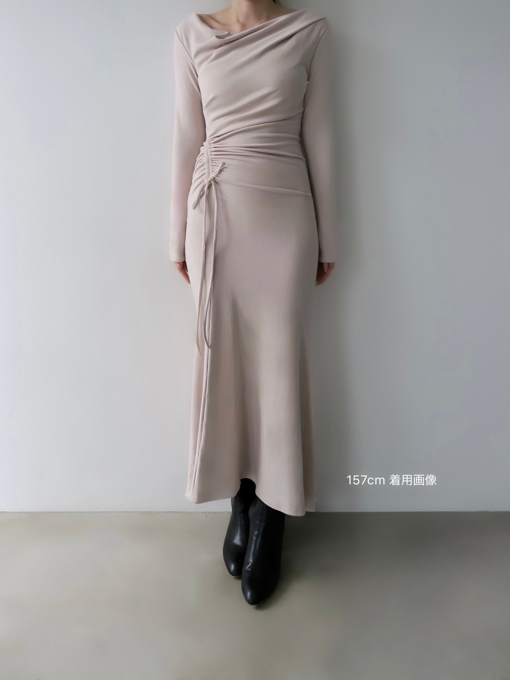 luxe shirring asymmetric dress