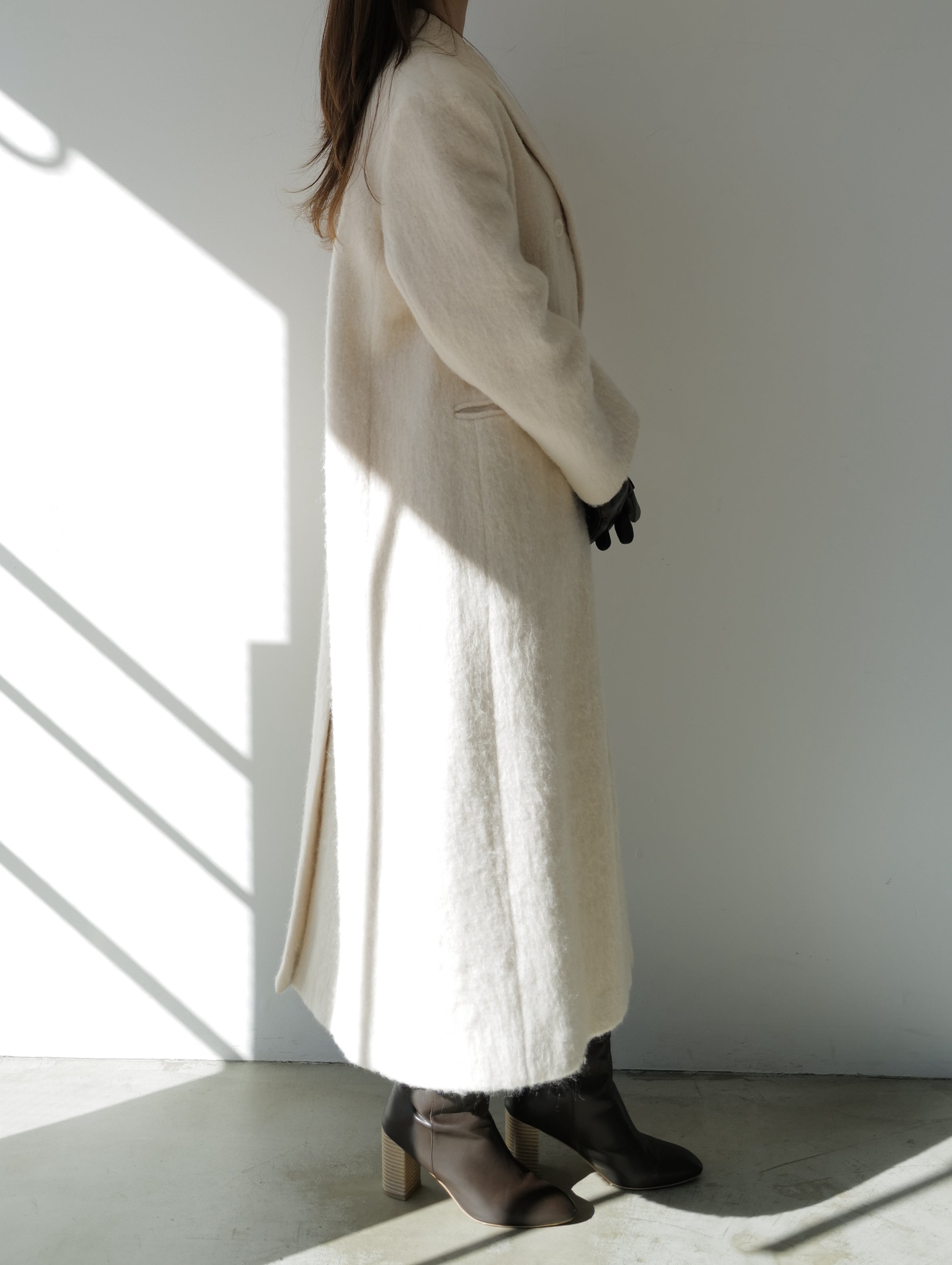 alpaca hairy long coat