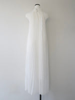 pleated halter maxi dress