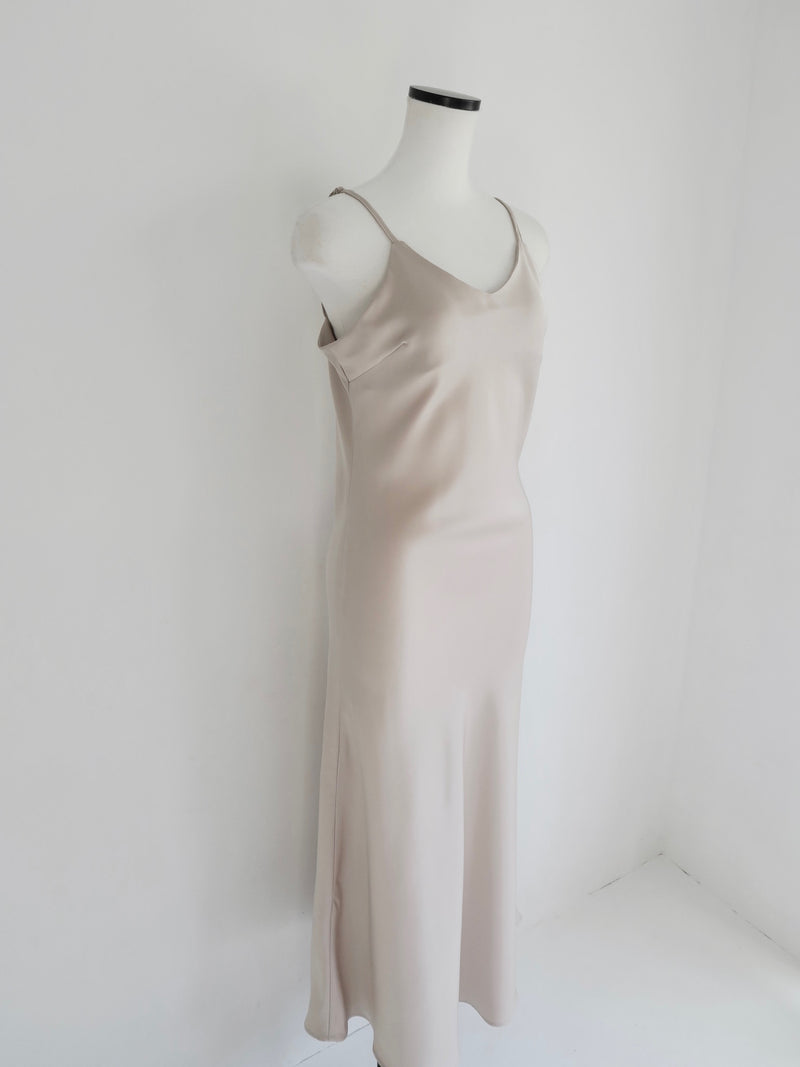 satin cami long dress