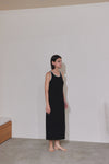 bicolor long knit dress