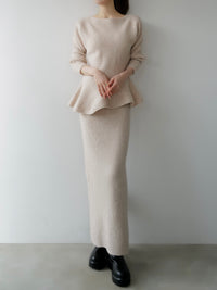 summer sale / textured peplum knit set