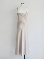 satin cami long dress