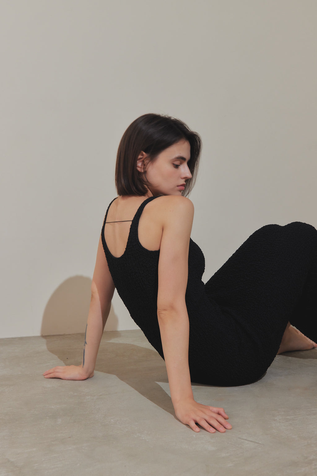 shirring pencil dress – célon