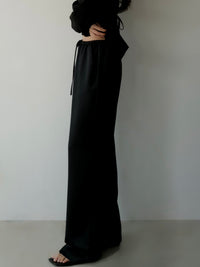 fluid satin pants