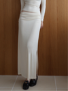 ruched waist long skirt