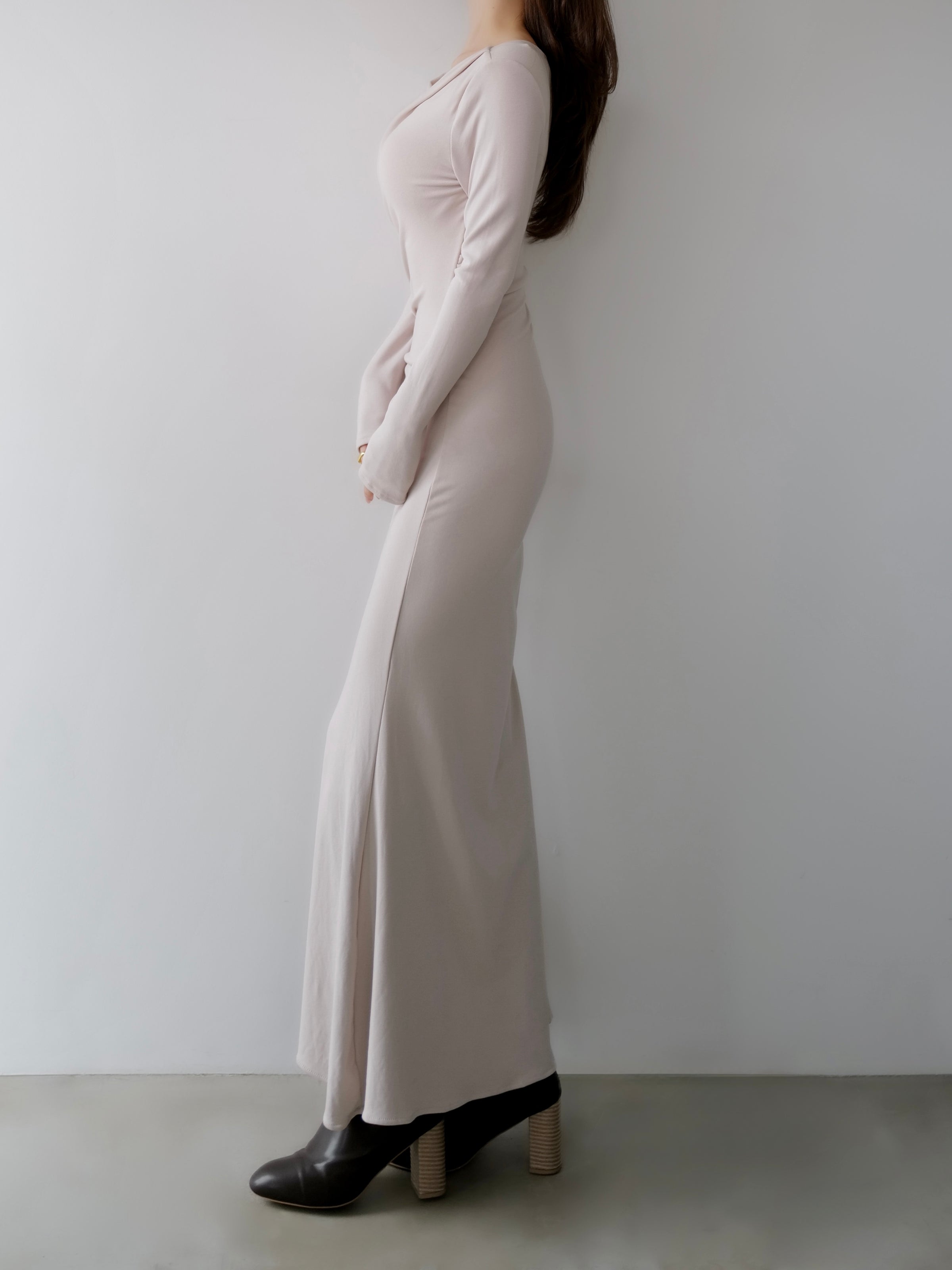 luxe shirring asymmetric dress