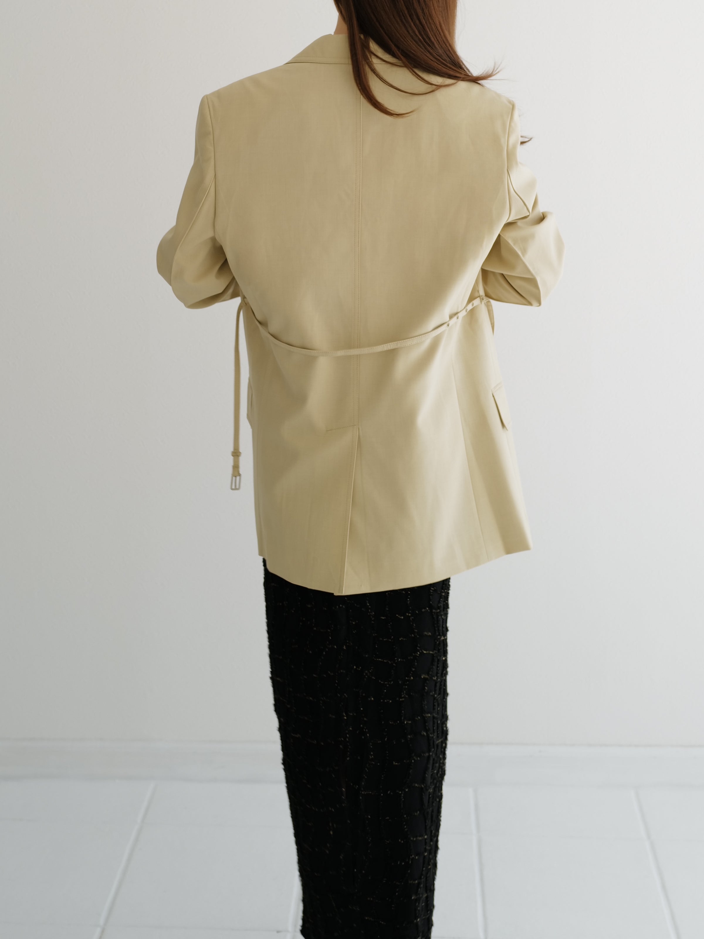 wool belted tailored jacket