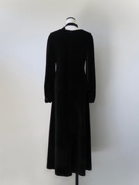 velour tie flare dress