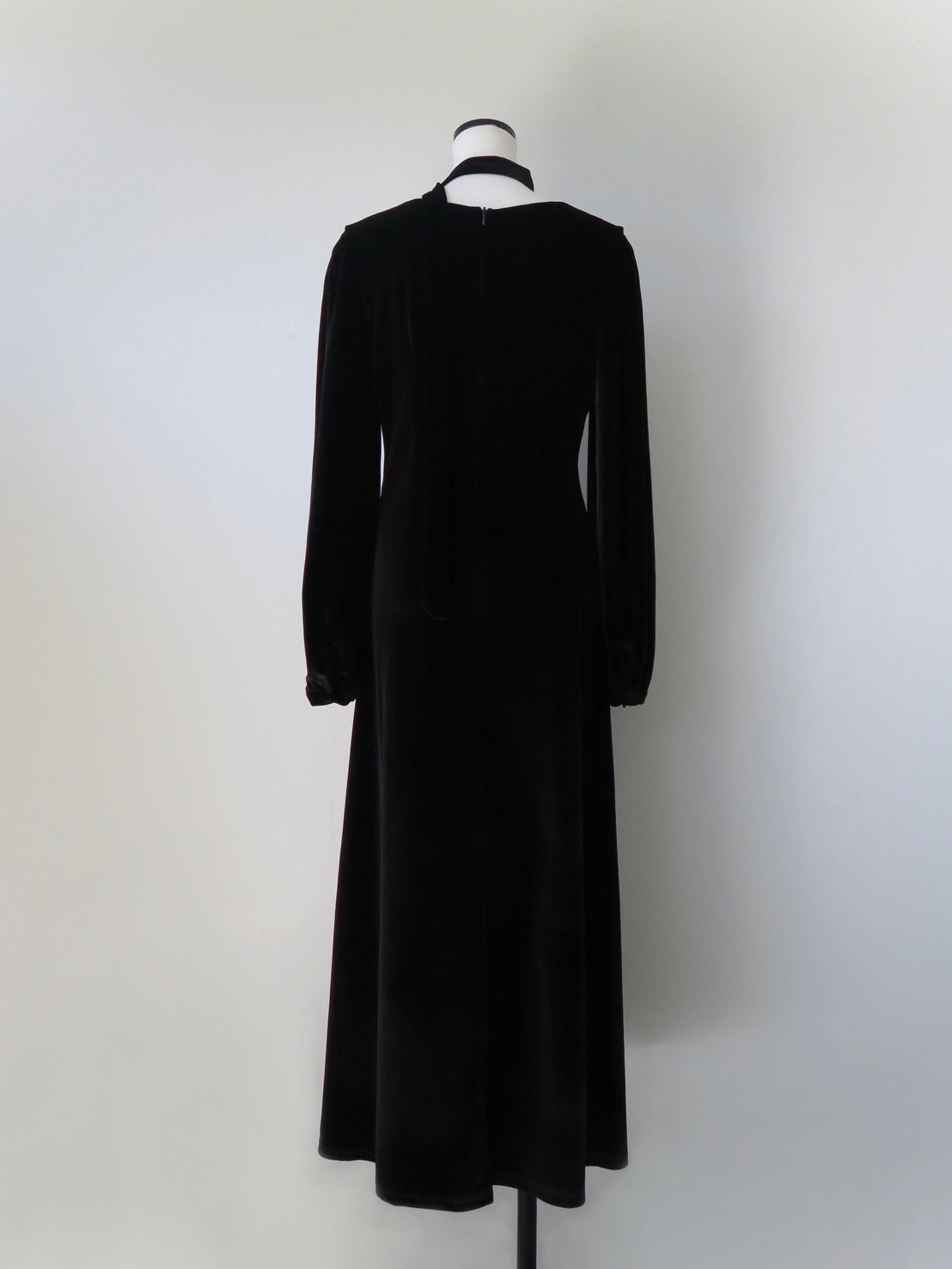 velour tie flare dress