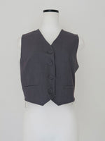 raw hem single vest