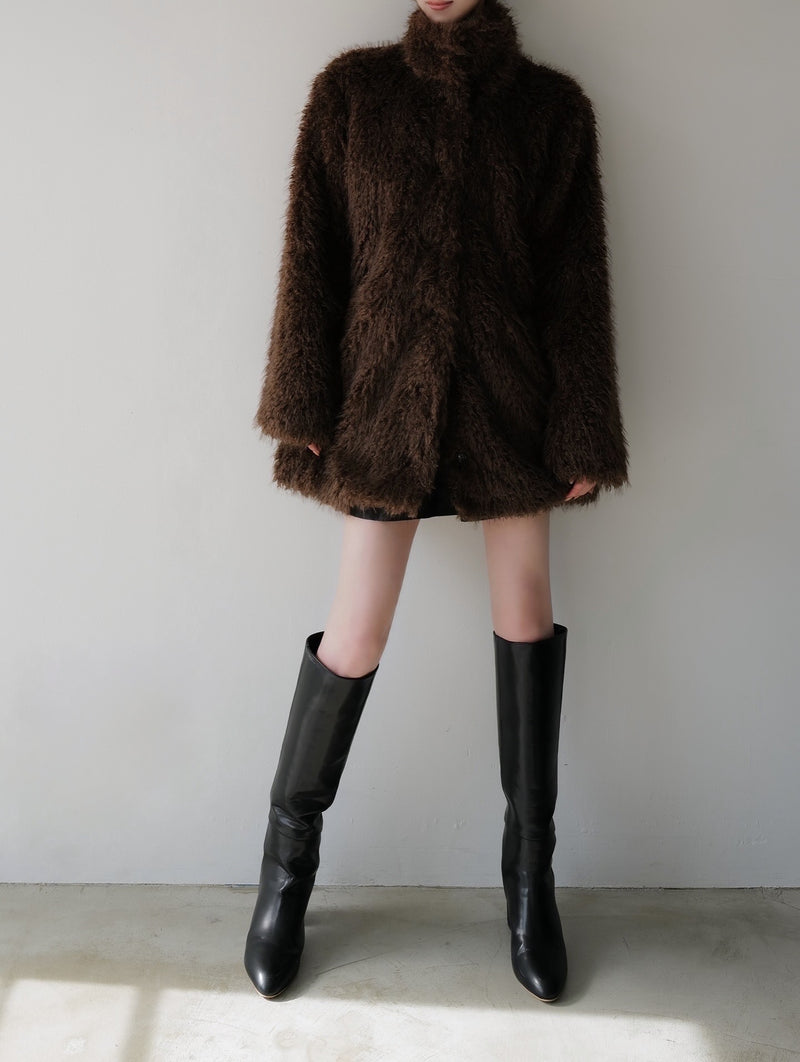 shaggy over sized short coat