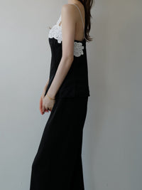 floral lace satin camisole