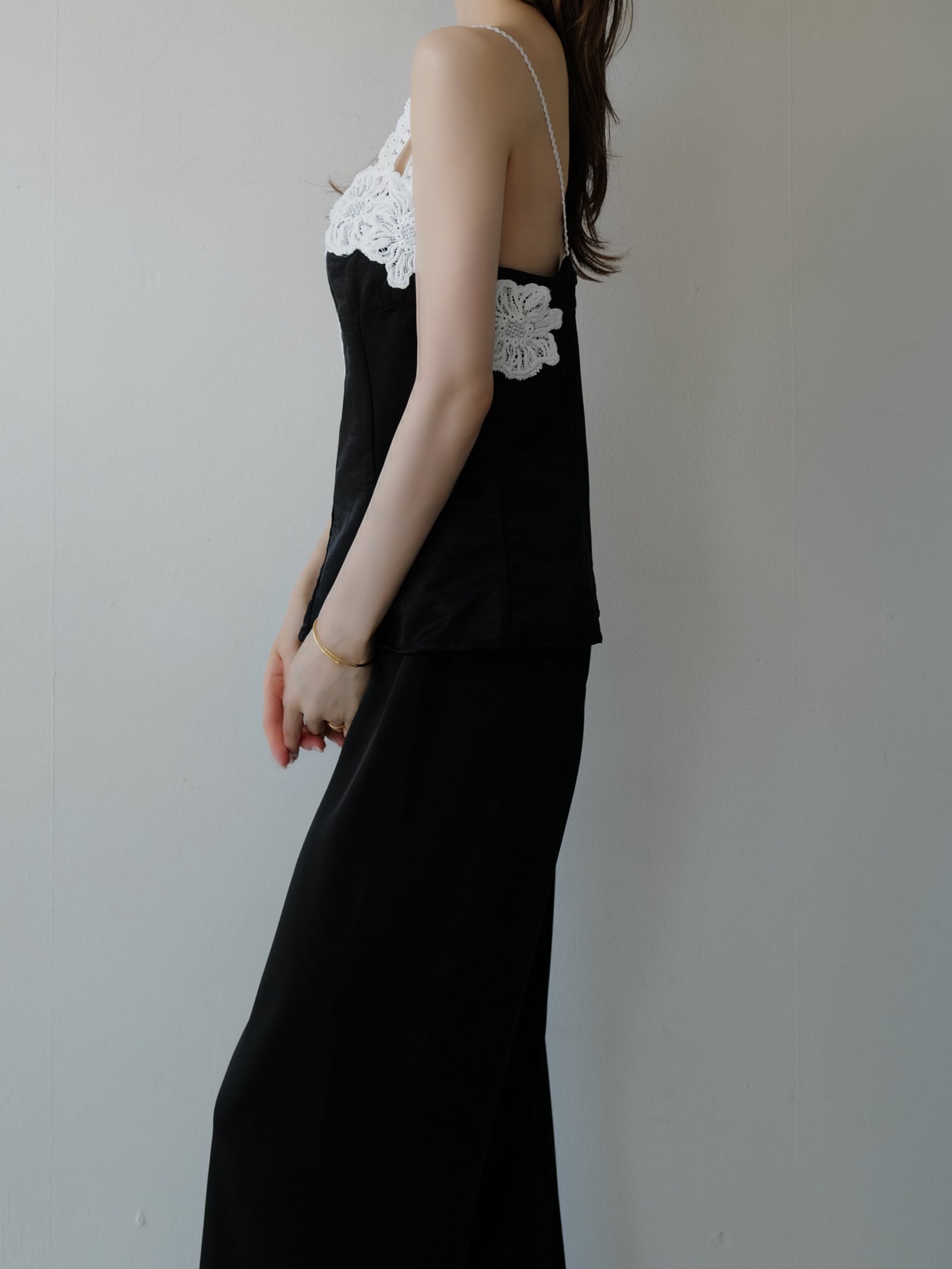 floral lace satin camisole
