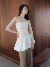 volume flare mini dress
