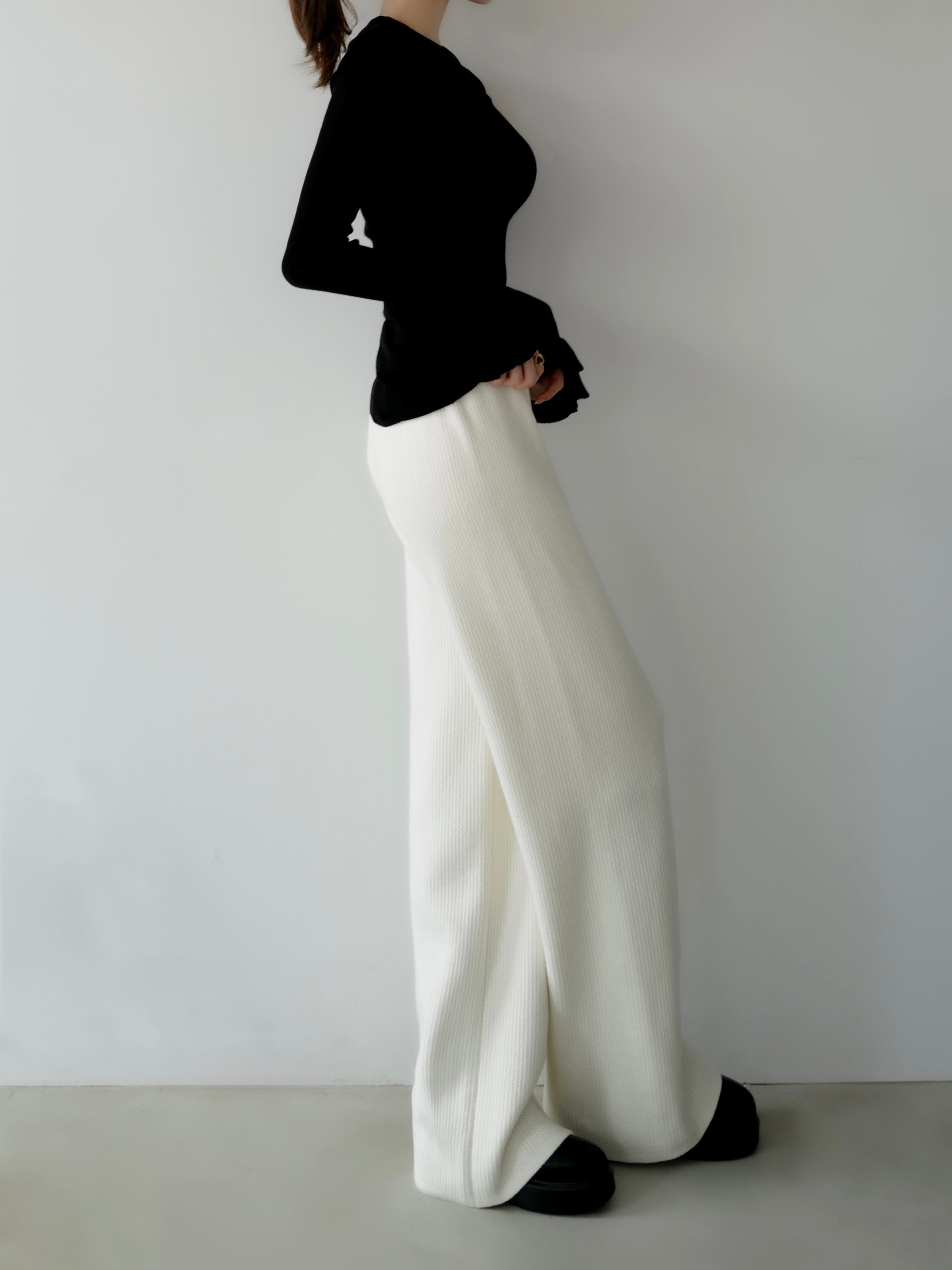 sample sale / brushed seed stitch knit pants