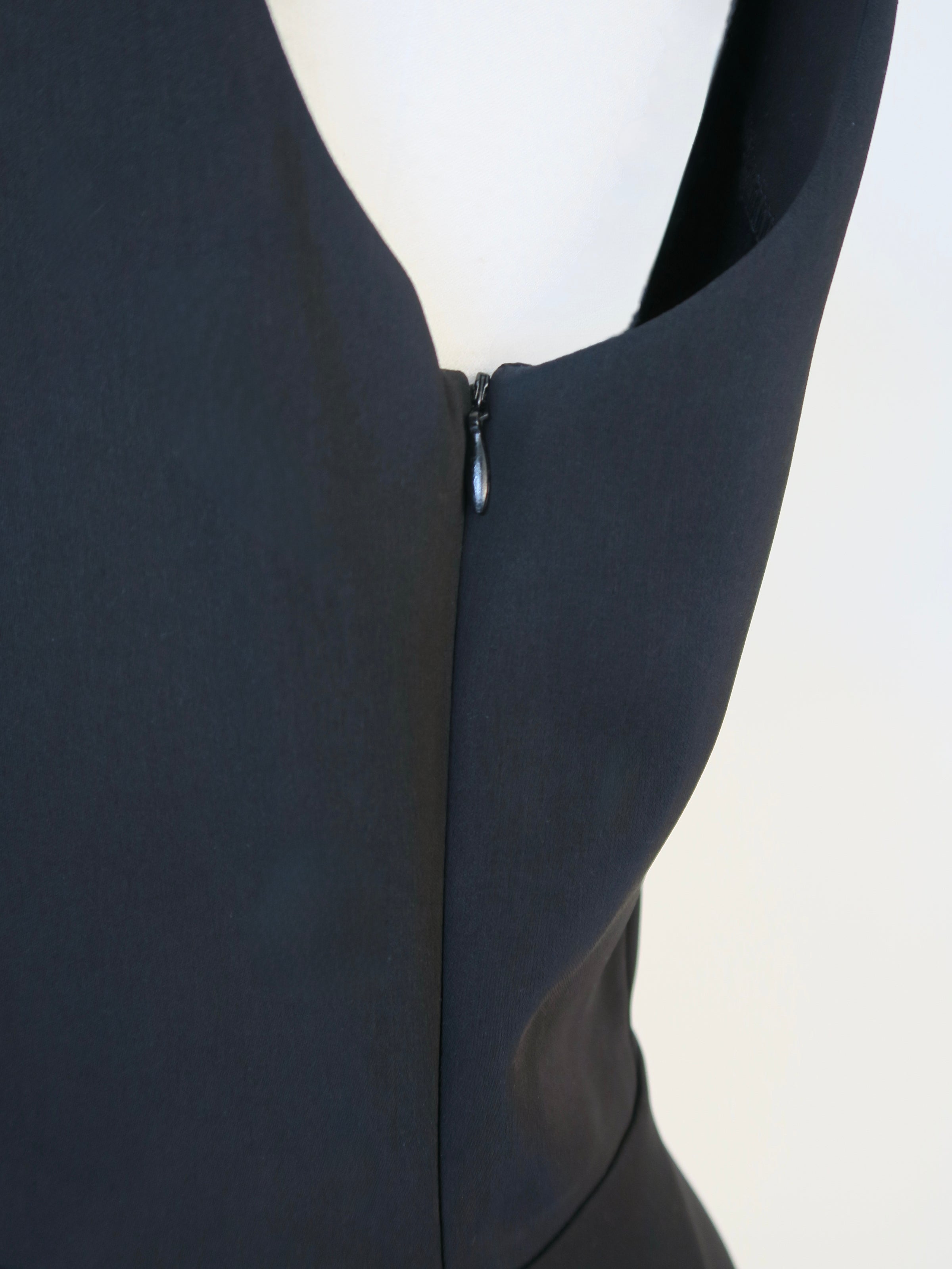 shawl collar sleeveless dress