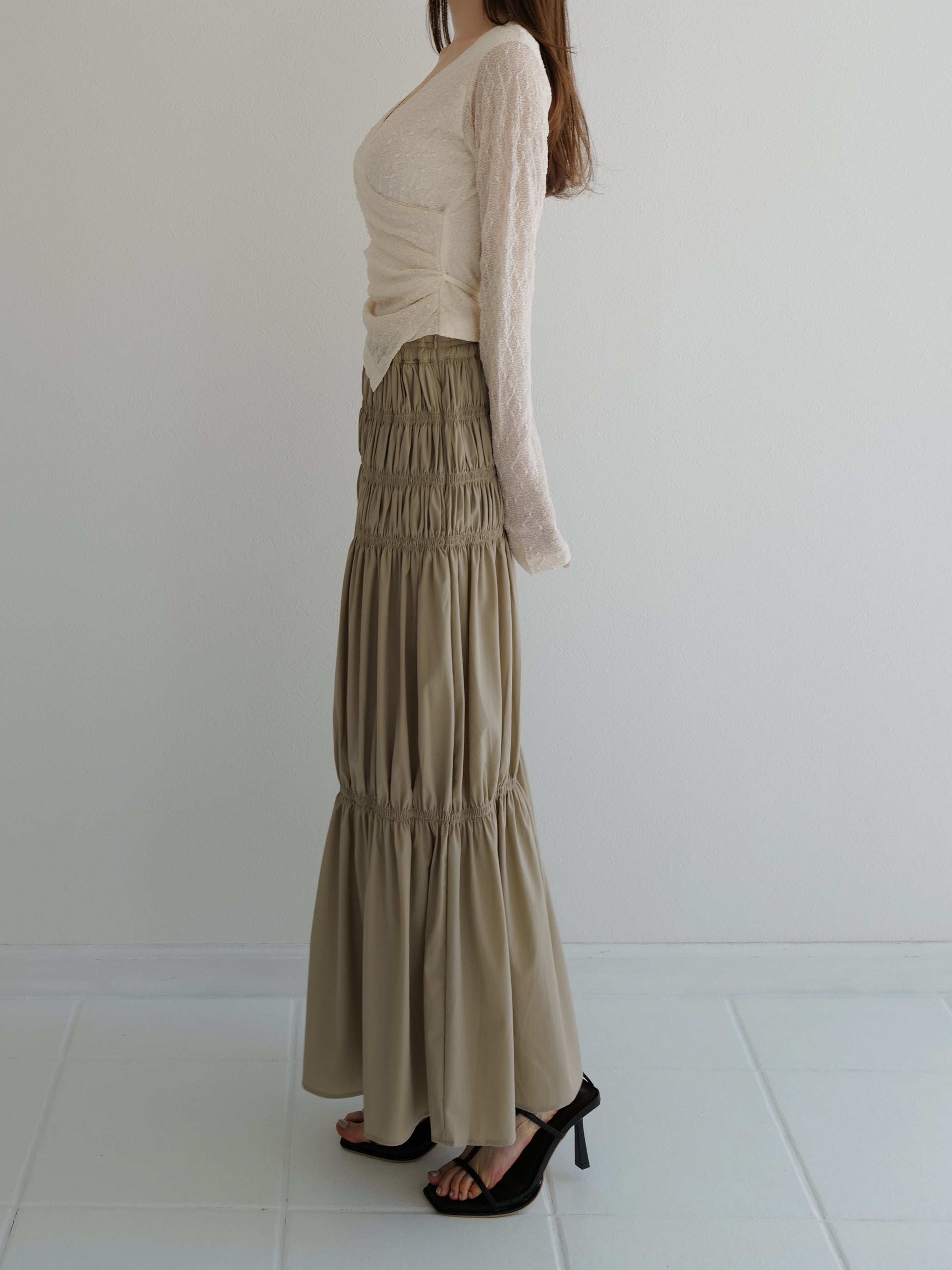 accently tiered long skirt