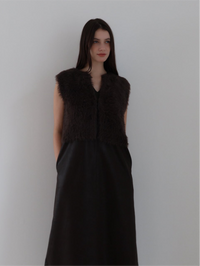 mink-like fur short vest