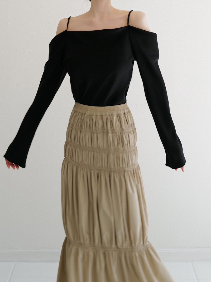 off shoulder silky blouse