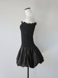 volume flare mini dress