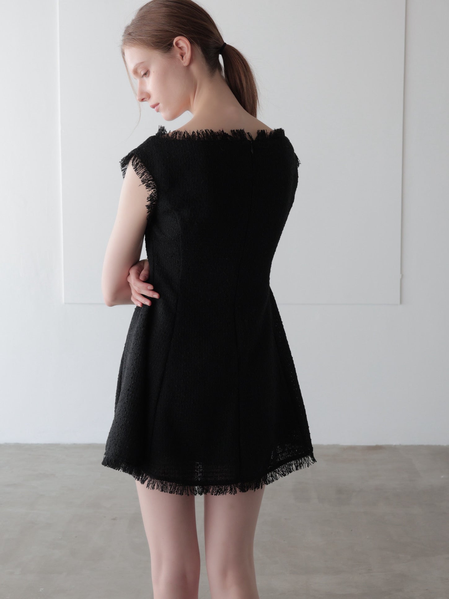 boat neck tweed mini dress (POP UP)