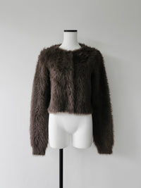mink-like fur cardigan