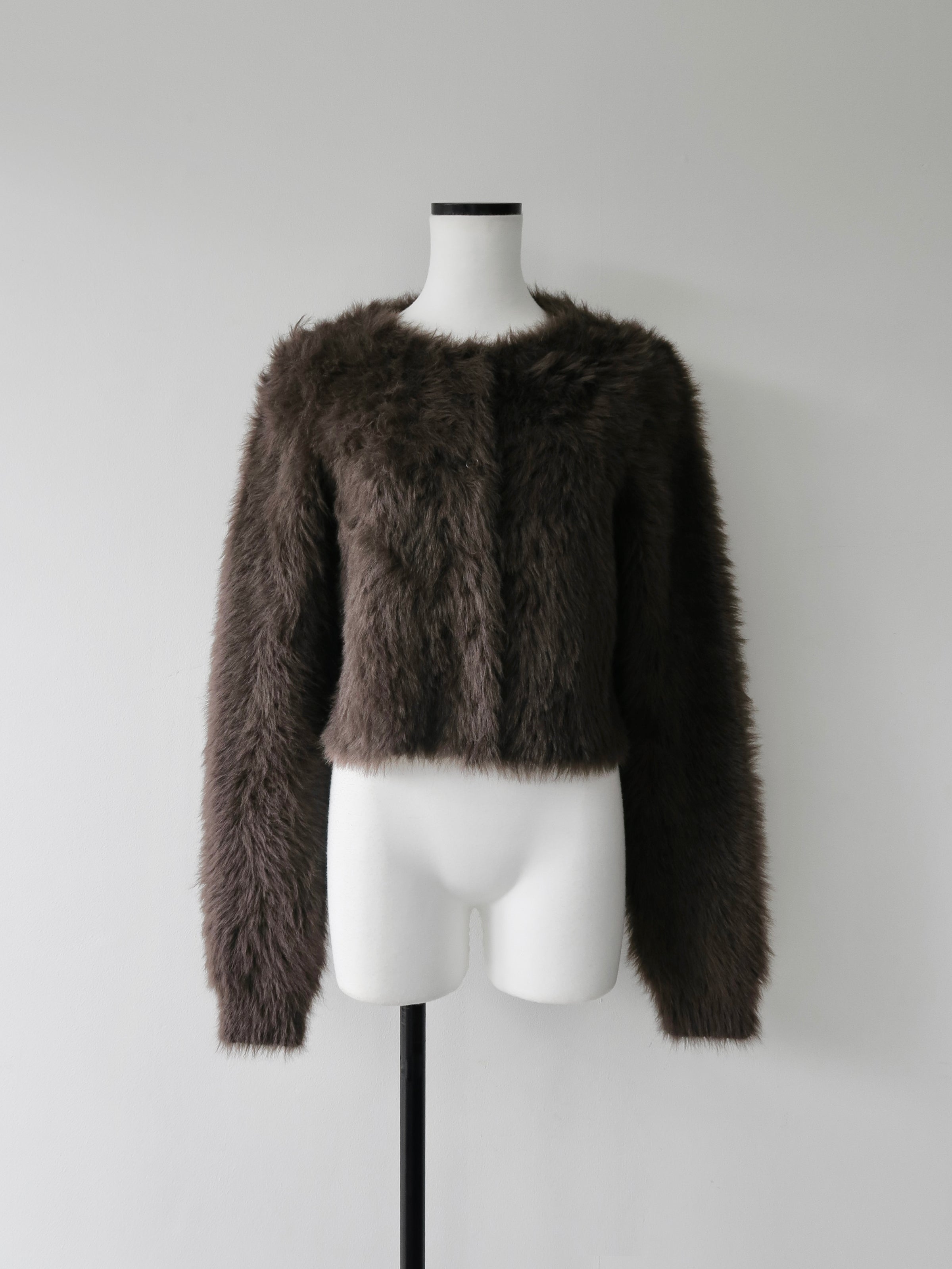 mink-like fur cardigan
