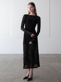 romantic lace sheer back dress