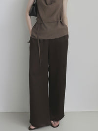 satin straight pants