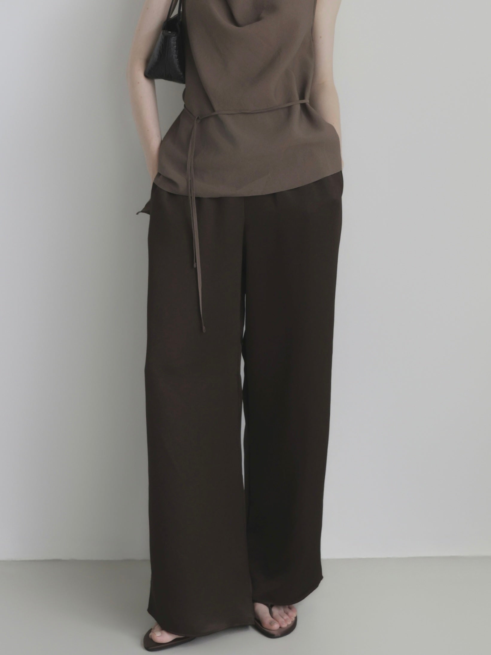 satin straight pants
