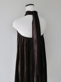 velour back open tie blouse