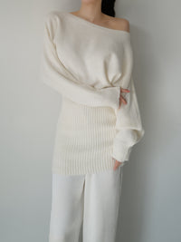 one shoulder knit mini dress