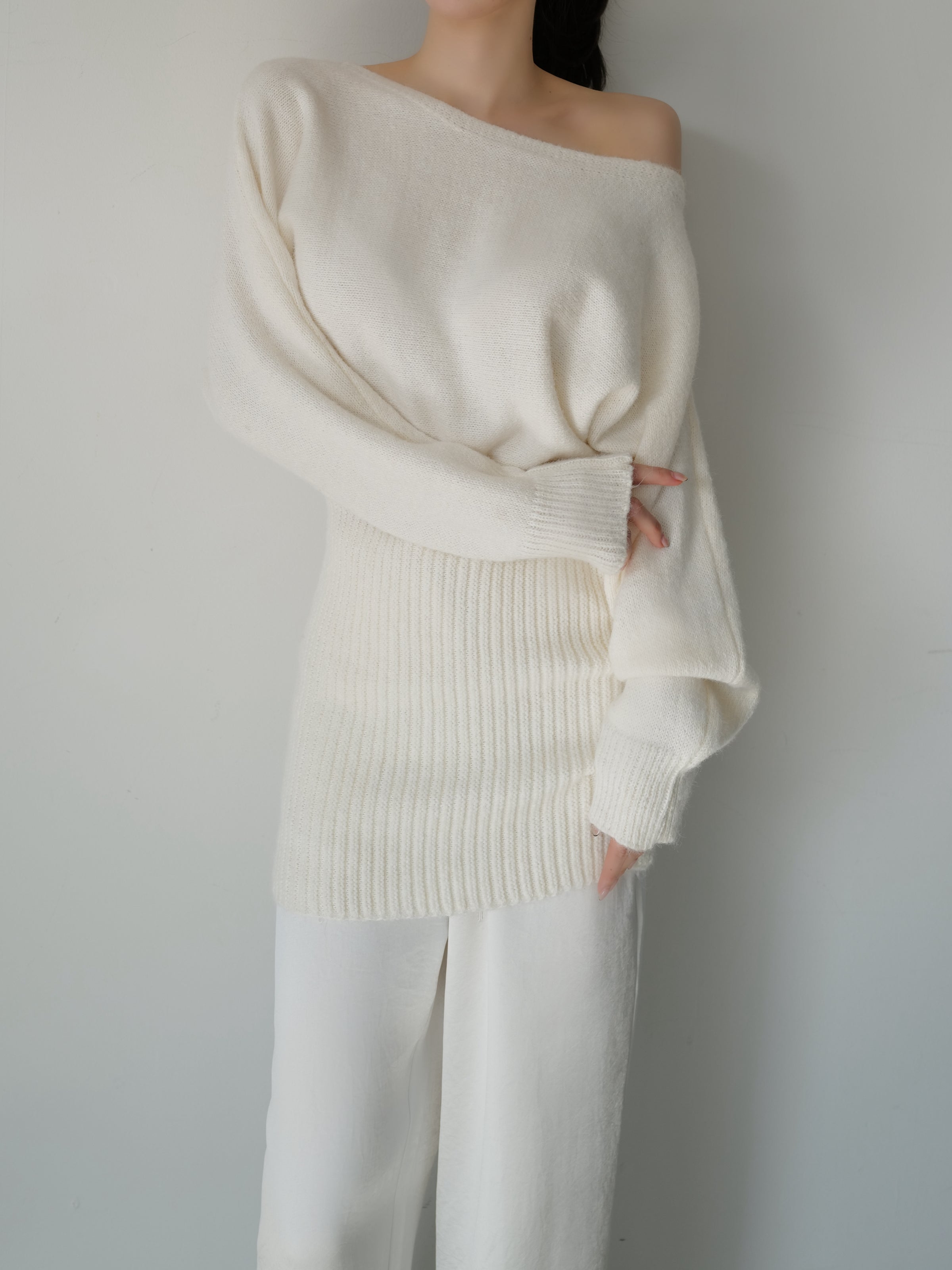 one shoulder knit mini dress