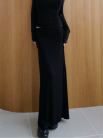 ruched waist long skirt