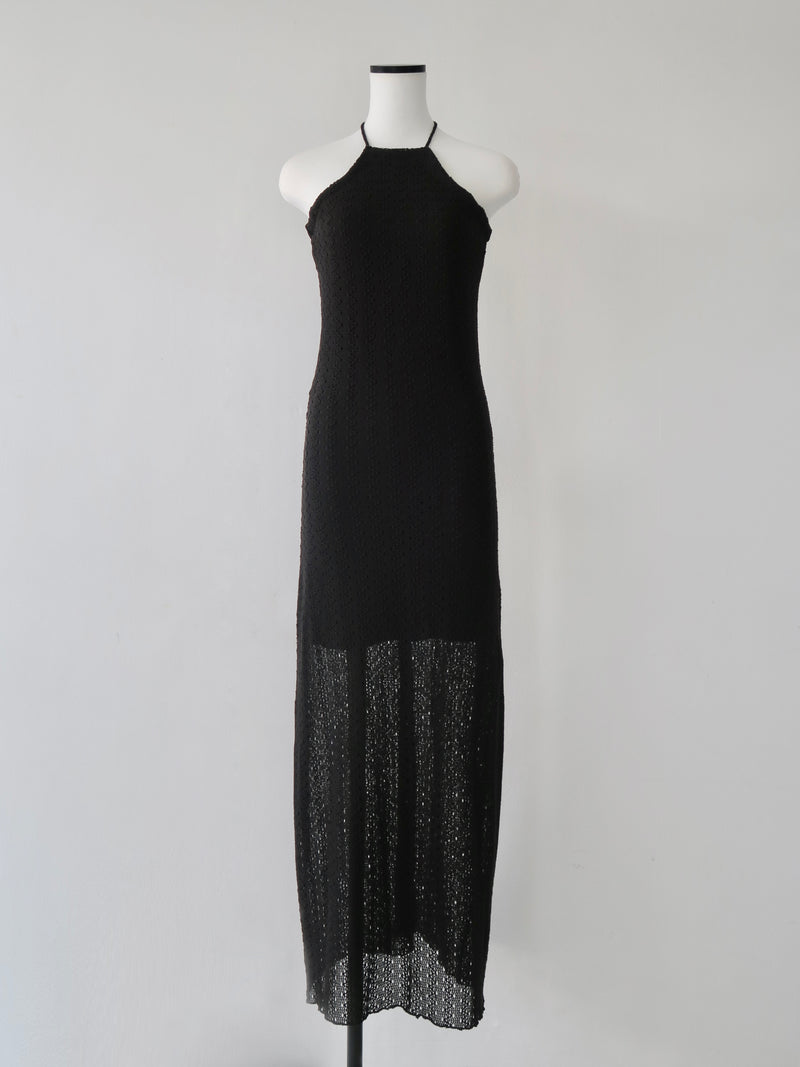 openwork halter dress